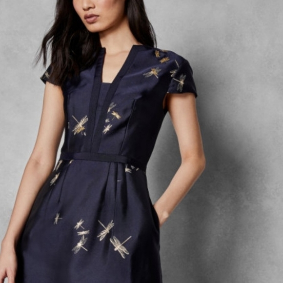 🍒EUC🍒 TED BAKER DRAGONFLY DRESS - Picture 3 of 16